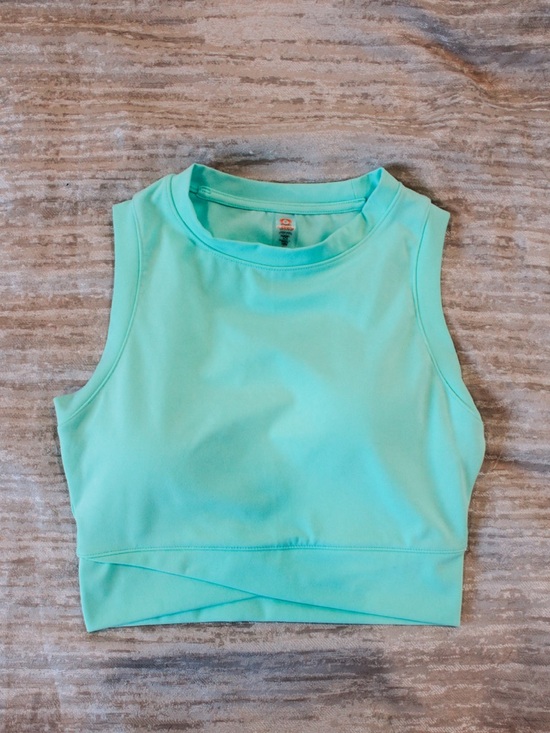 Mono B Tops - Mono B Mint Green Cropped Workout Tank Size Medium